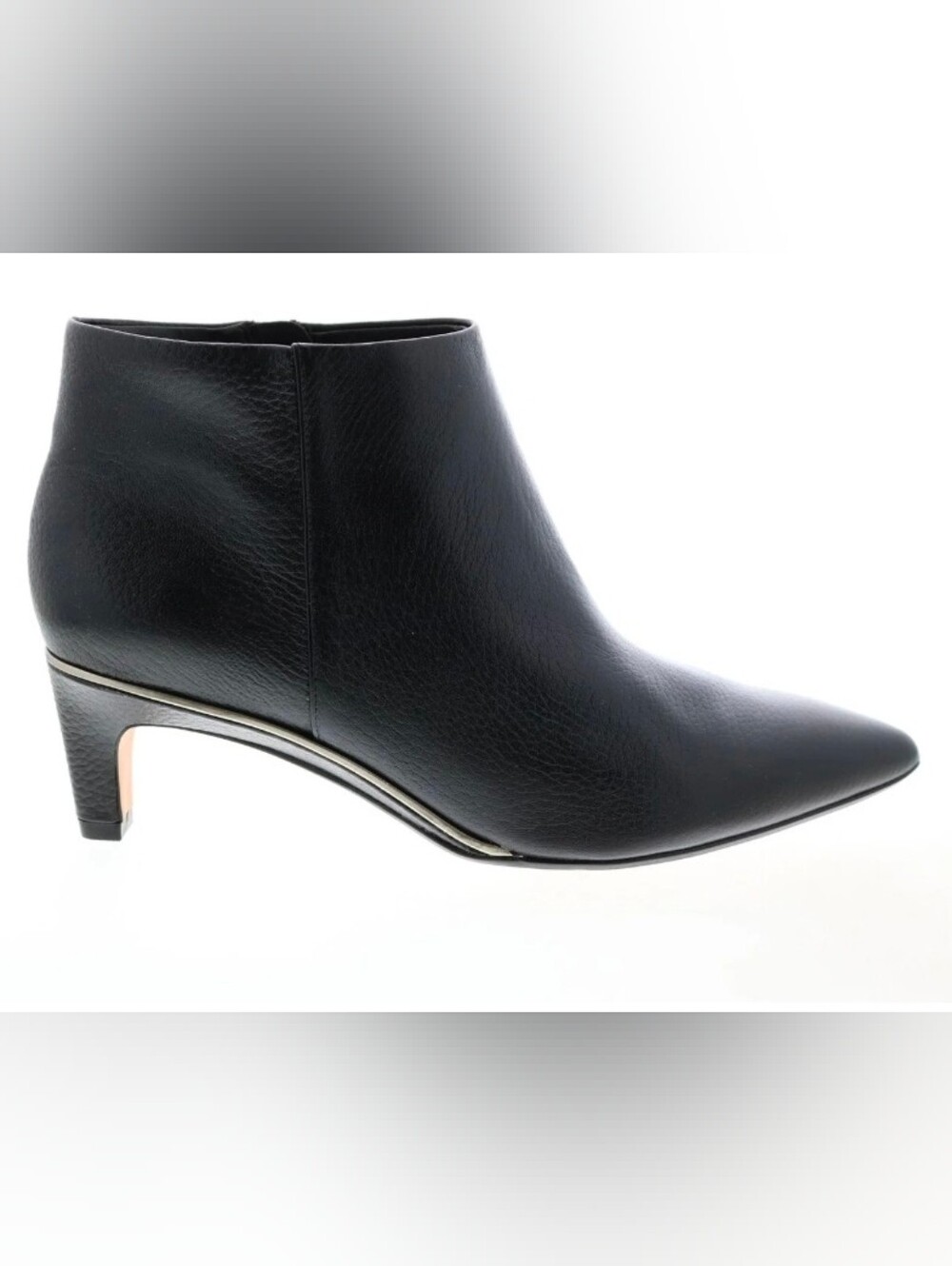 CLARKS - Ellis Eden Black Leather Zipper Pumps Booties